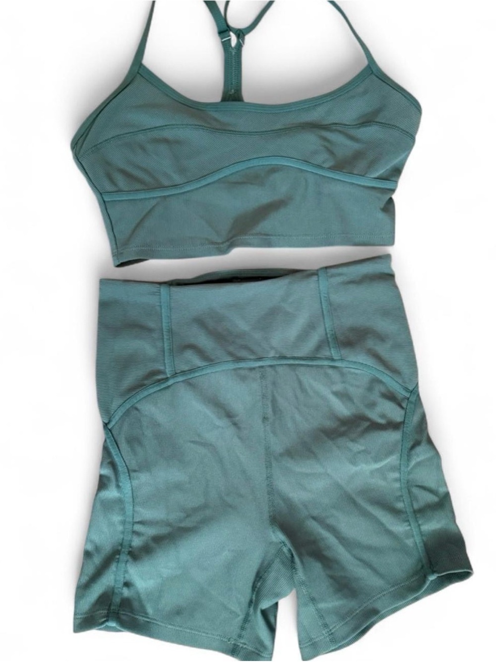 l*space Teal Sports Bra & High-Waist Shorts Set
